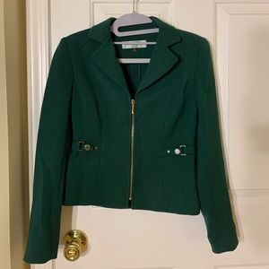 Tahari Suit Jacket in Forest Green (Size: 0P)